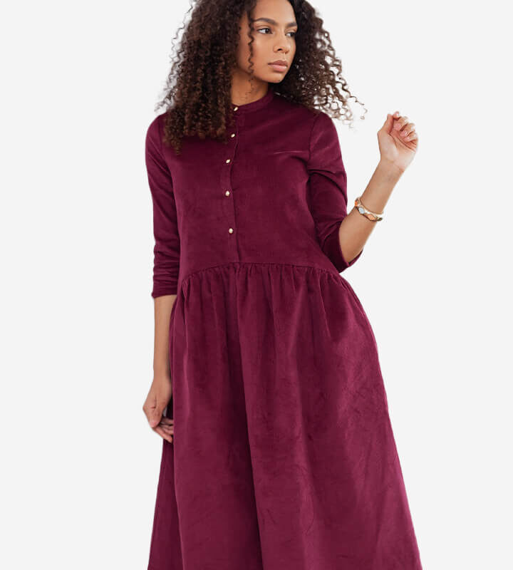 Meena dress maroon